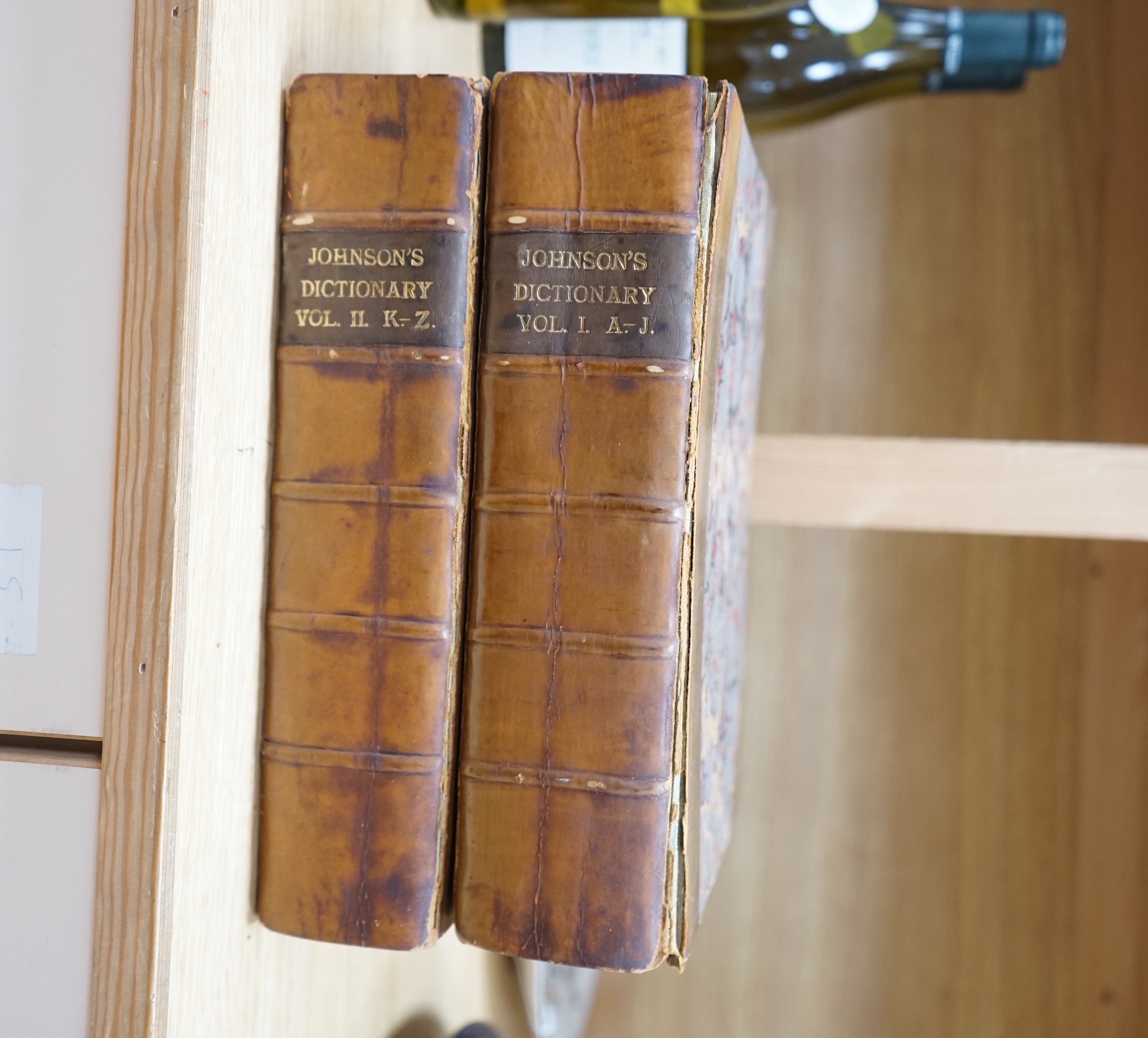 Johnson's Dictionary, 8th edition, volumes I & II, printed by R. Marchbank, Dublin. Condition - fair